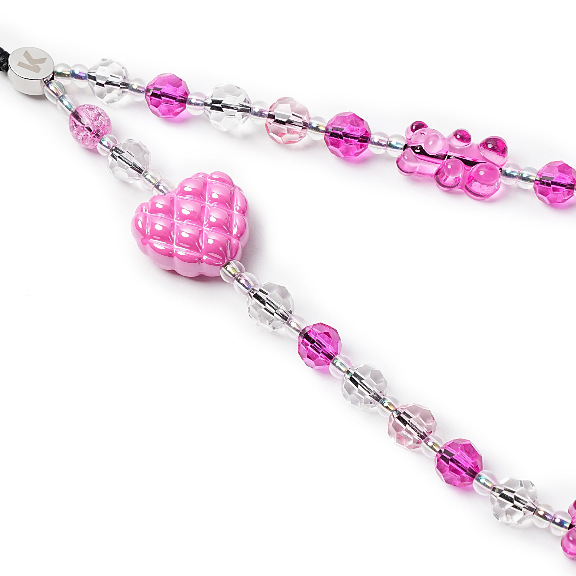 Fuchsia bow Cadena corta