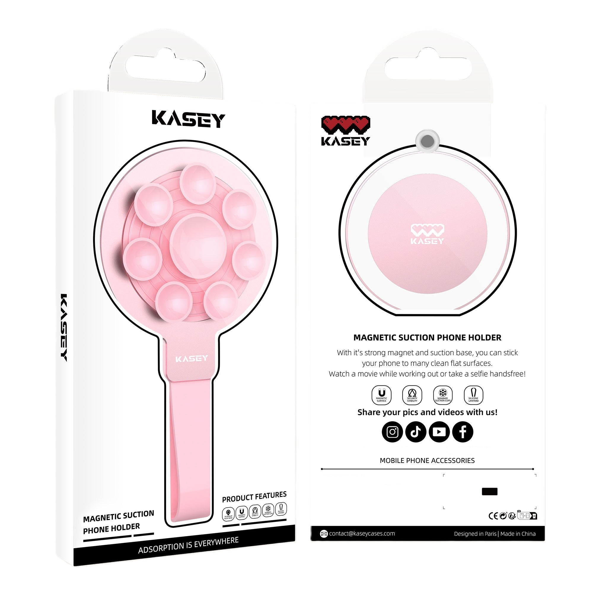Ventosa metálica magsafe rosa
